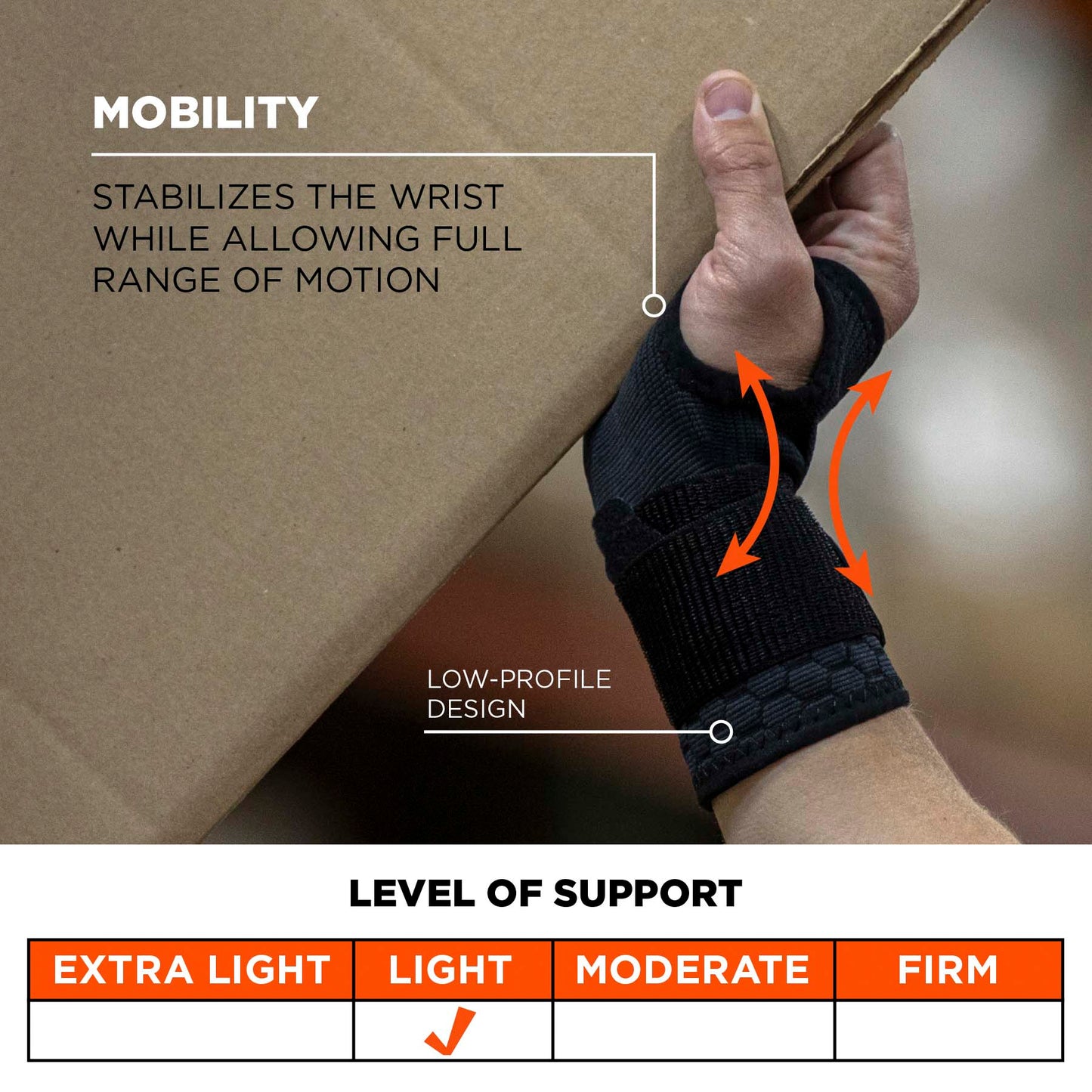 Black Wrist Wrap - Ergodyne - Comfortable Support Sleeve
