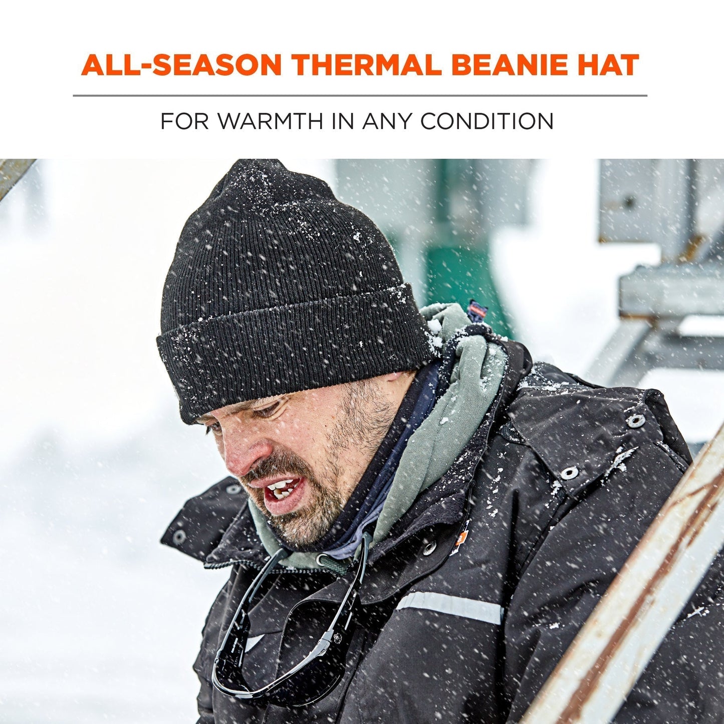 Black Knit Caps - Ergodyne - Warm Cuffed Beanie - Stylish Fit