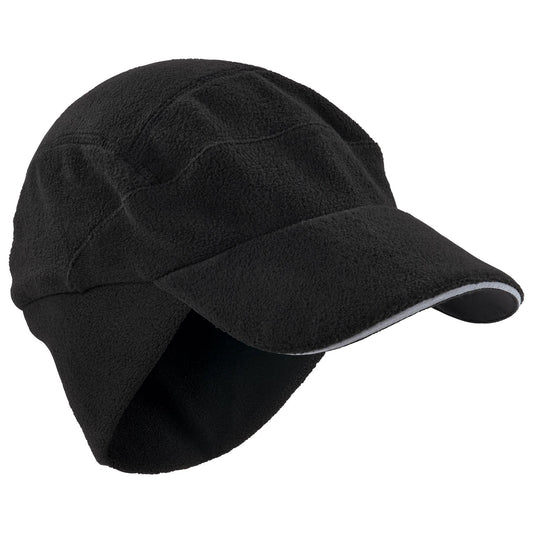 Black Ball Cap - Ergodyne - Warm Fleece Ear Flaps