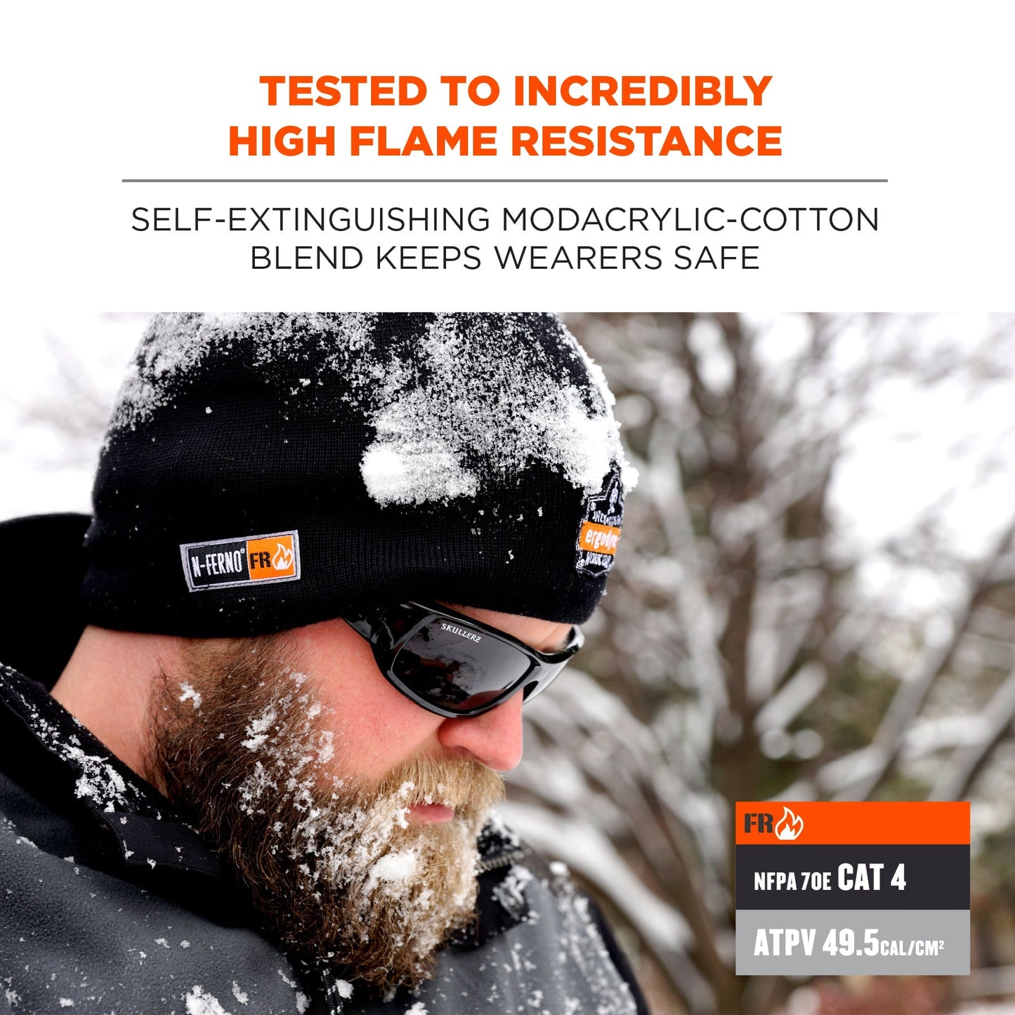 Black Knit Cap - Ergodyne - Cozy Modacrylic Fabric