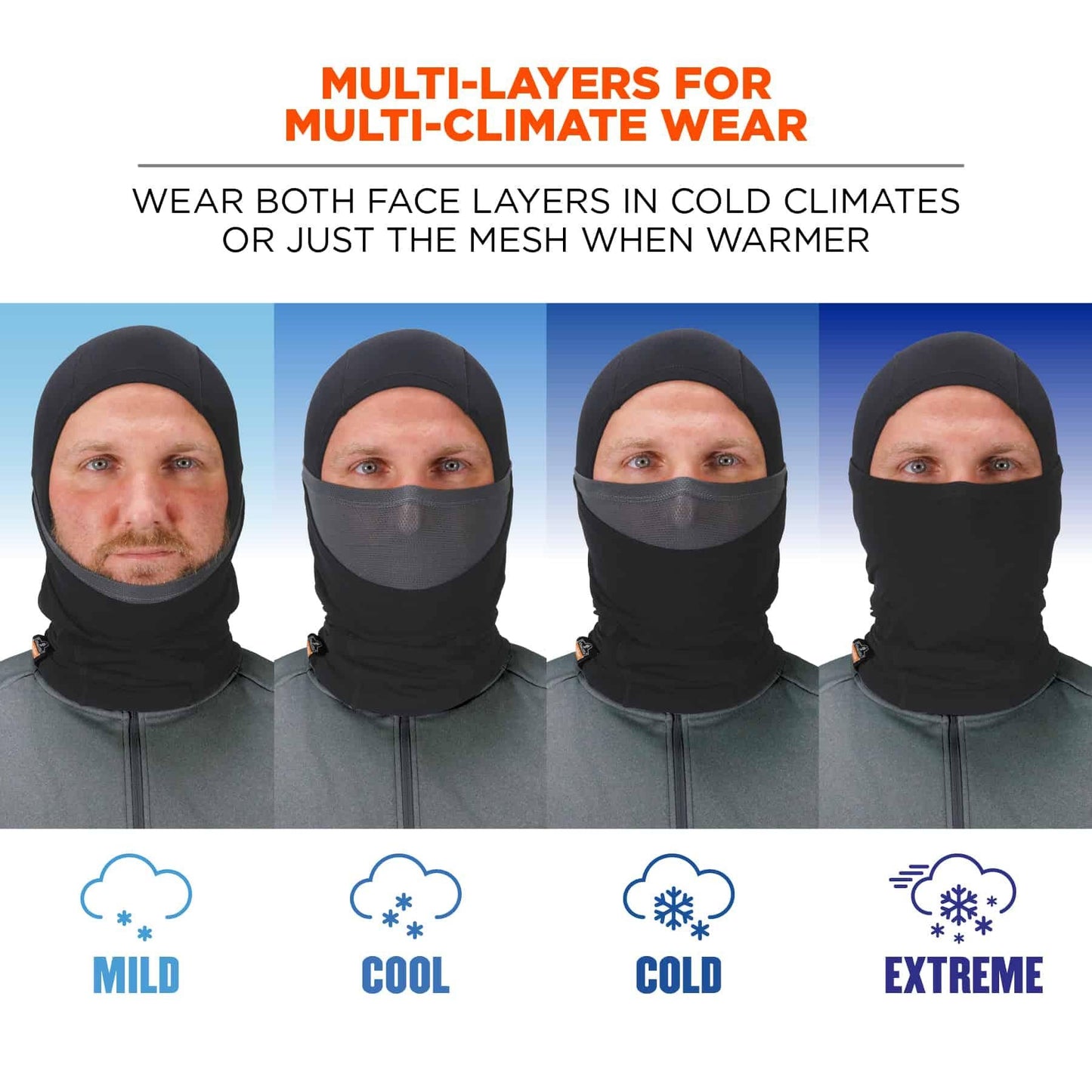 Black Balaclavas - Ergodyne - Dual-Layer Design
