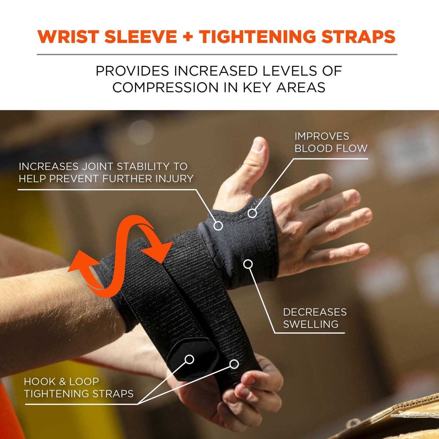Black Wrist Wrap - Ergodyne - Comfortable Support Sleeve