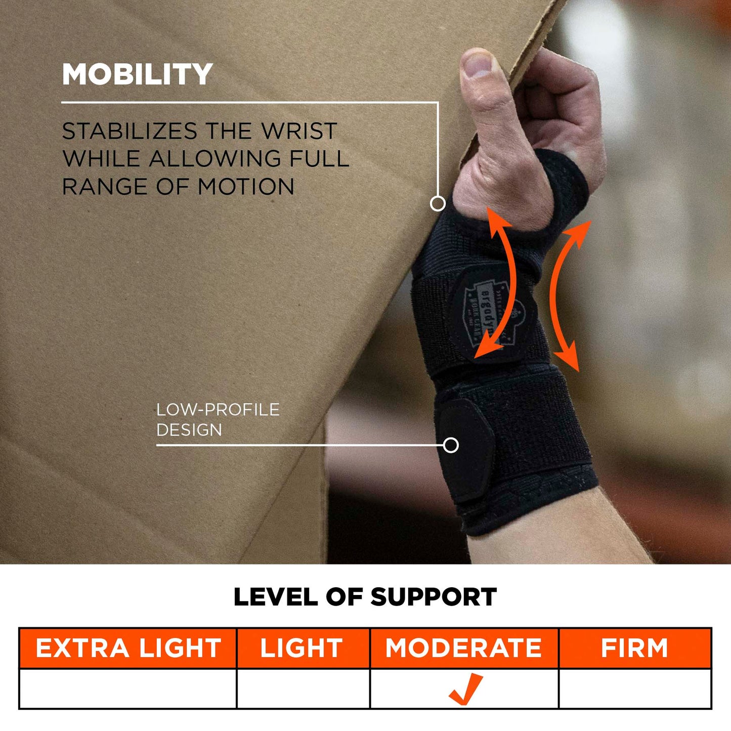 Black Wrist Wrap - Ergodyne - Comfortable Support Sleeve