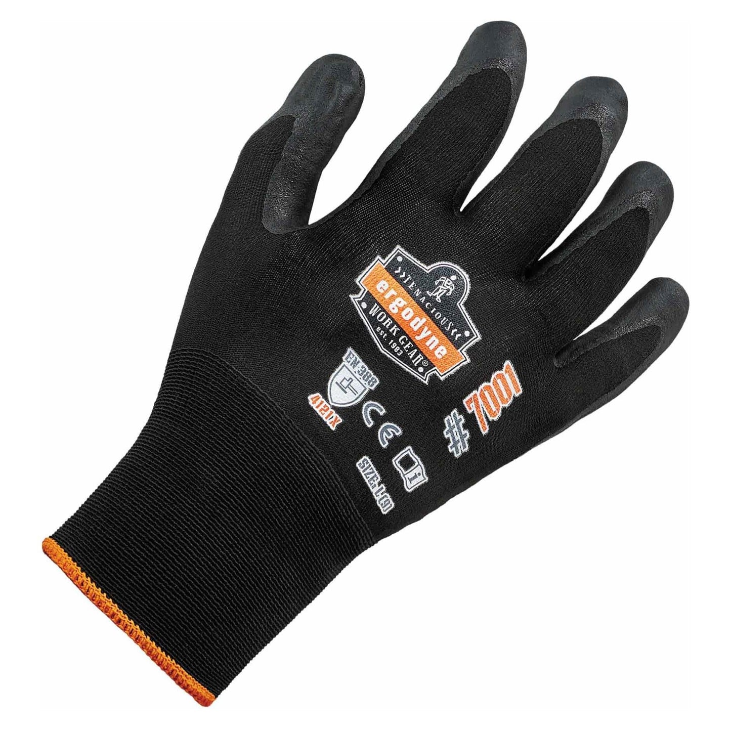 Black String Knit Gloves - Ergodyne - Nitrile Coated