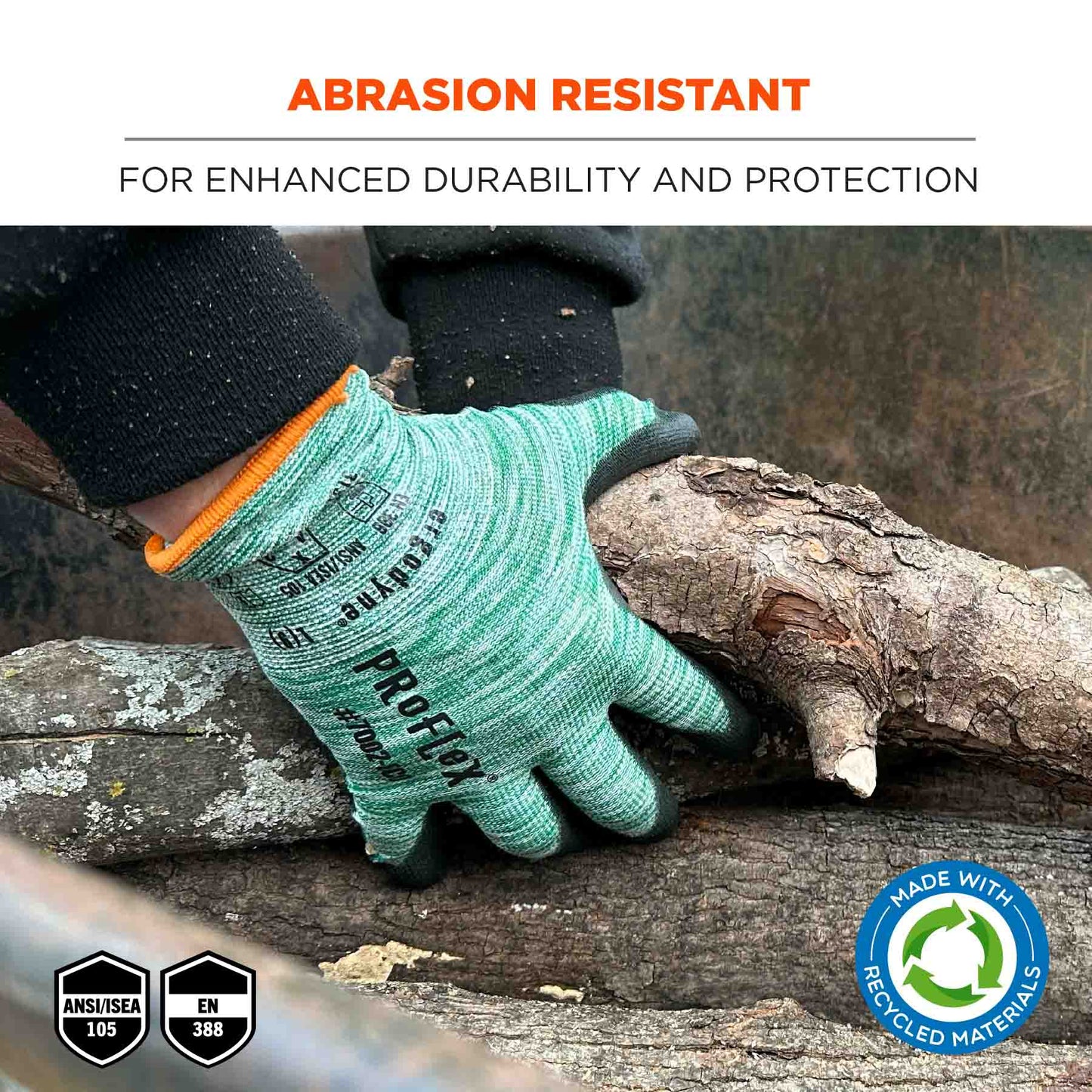 Green String Knit Gloves - Ergodyne - Recycled PU
