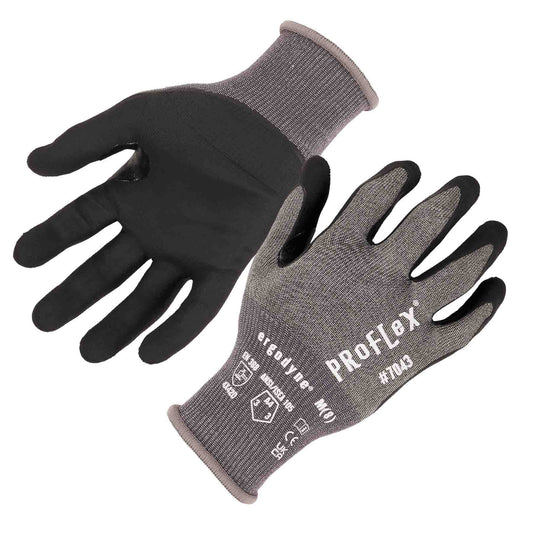 Gray String Knit Gloves - Ergodyne - Nitrile Coated