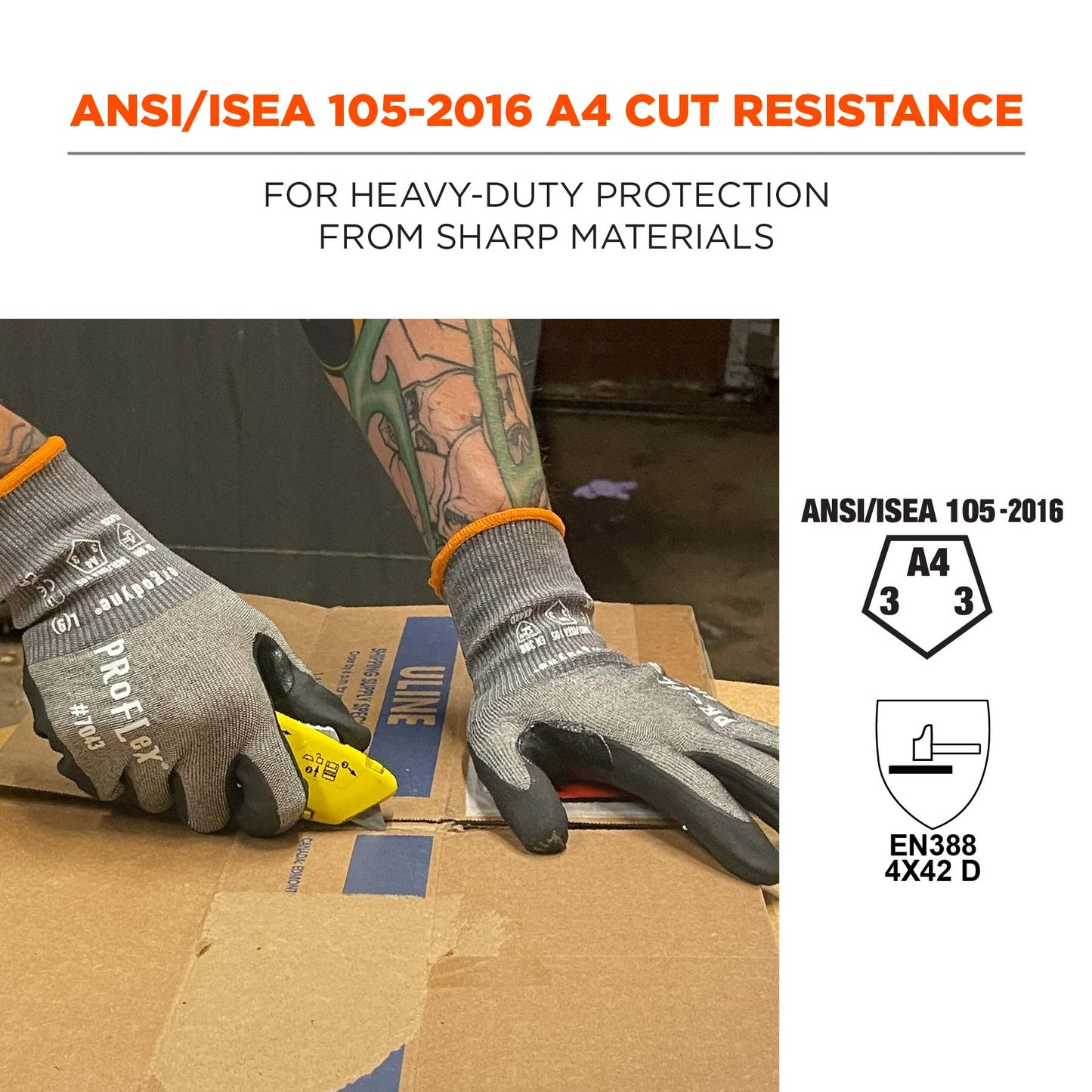 Gray String Knit Gloves - Ergodyne - Nitrile Coated