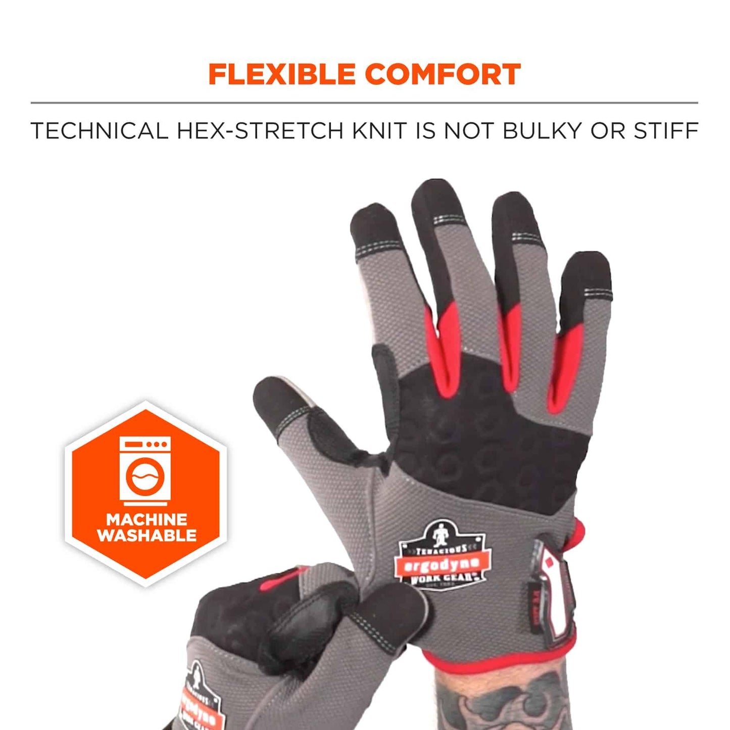 Gray Performance Gloves | Ergodyne | Proflex 710Cr Heavy-Duty + Cut Resistance