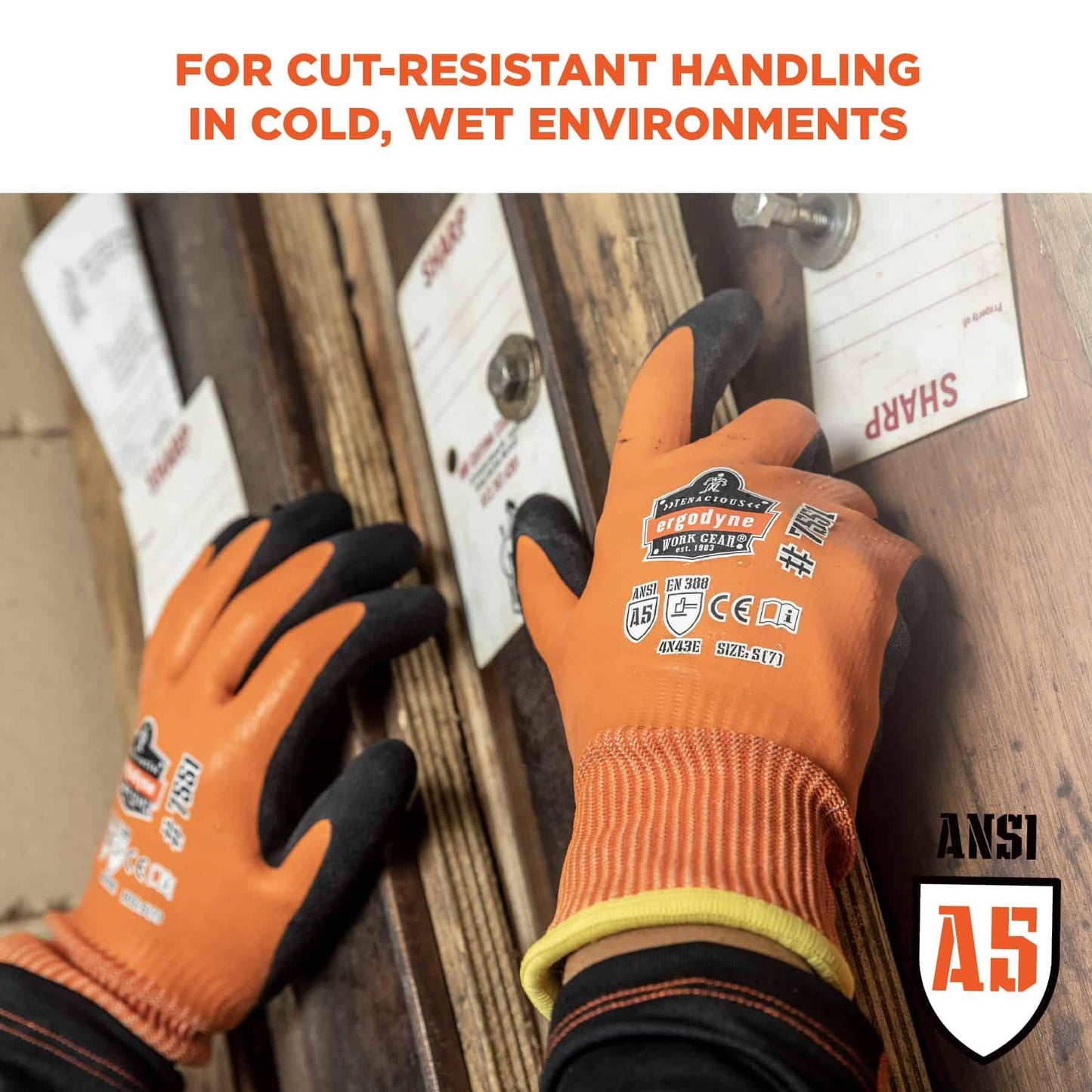 Orange String Knit Gloves - Ergodyne - Waterproof Design