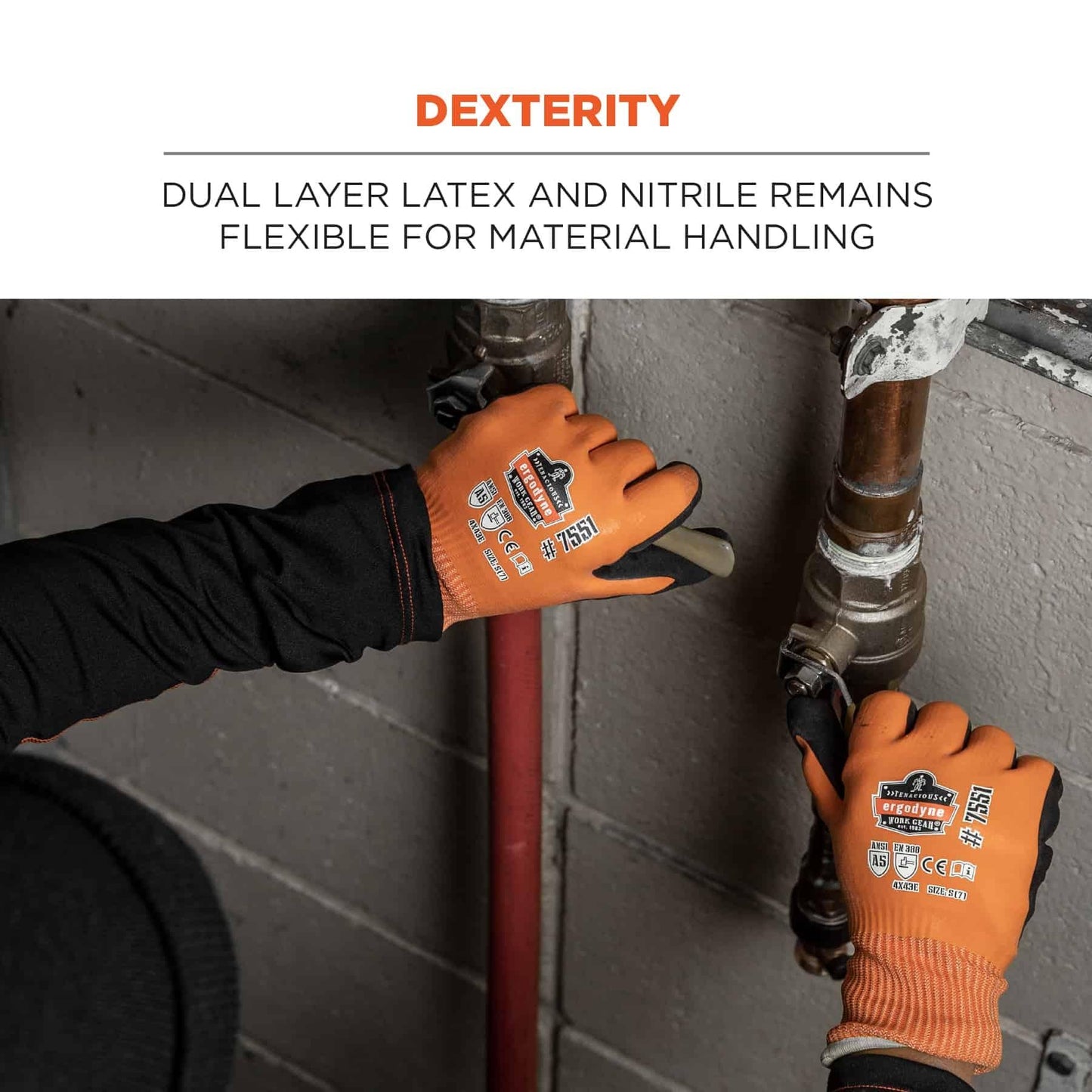 Orange String Knit Gloves - Ergodyne - Waterproof Design