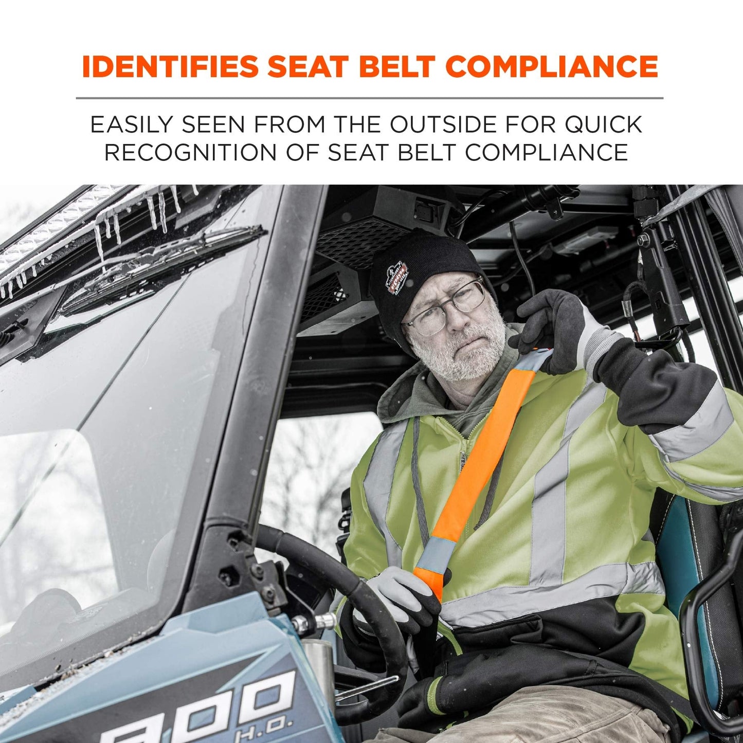 Yellow/Lime Seat Belt Covers - Ergodyne - Hi-Vis Safety