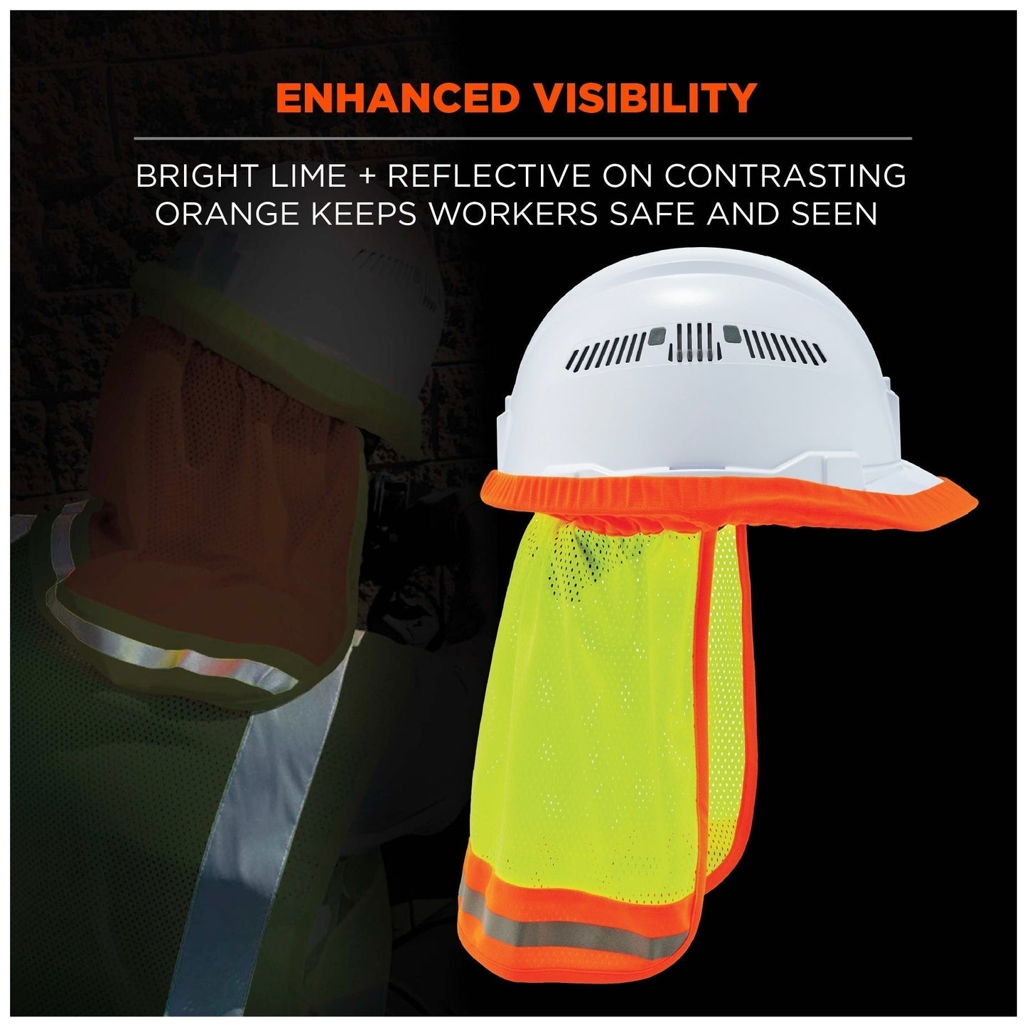 Yellow/Lime Hard Hat Shades - Ergodyne - Hi-Vis Mesh