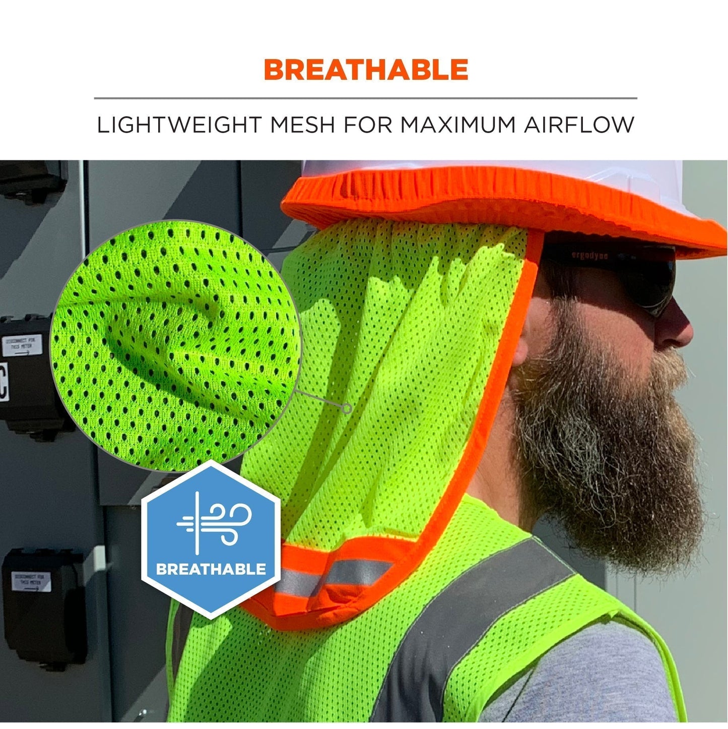 Yellow/Lime Hard Hat Shades - Ergodyne - Hi-Vis Mesh