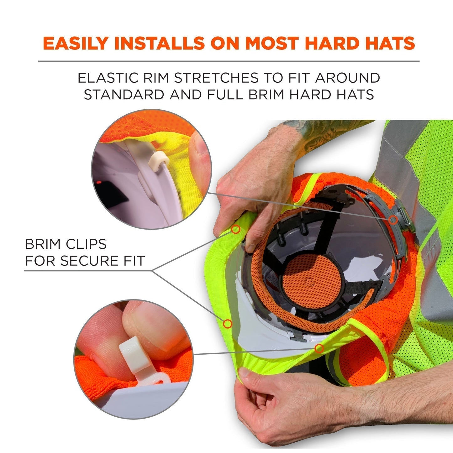 Yellow/Lime Hard Hat Shades - Ergodyne - Hi-Vis Mesh