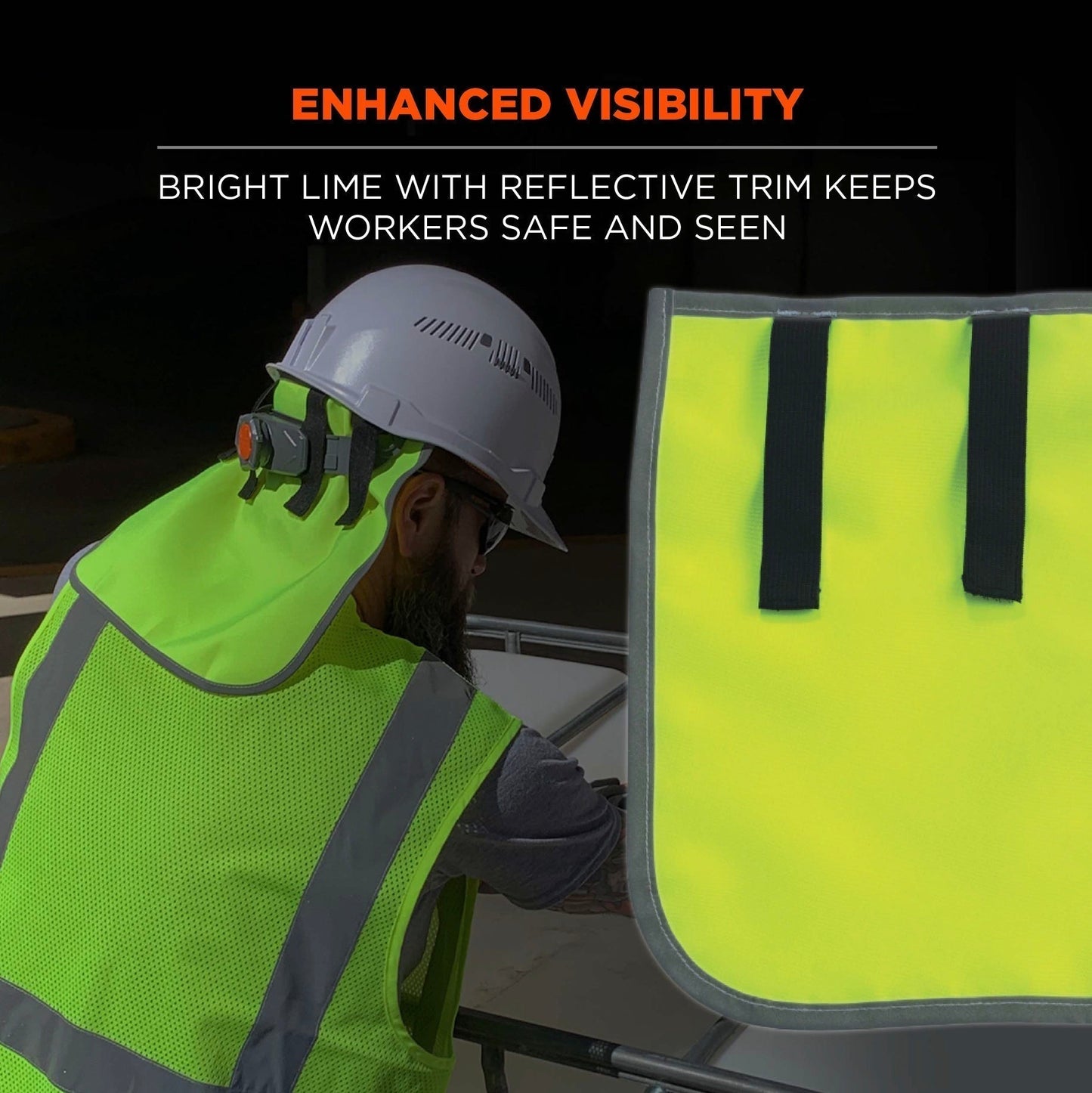 Yellow/Lime Hard Hat Shade - Ergodyne - Hi-Vis Safety