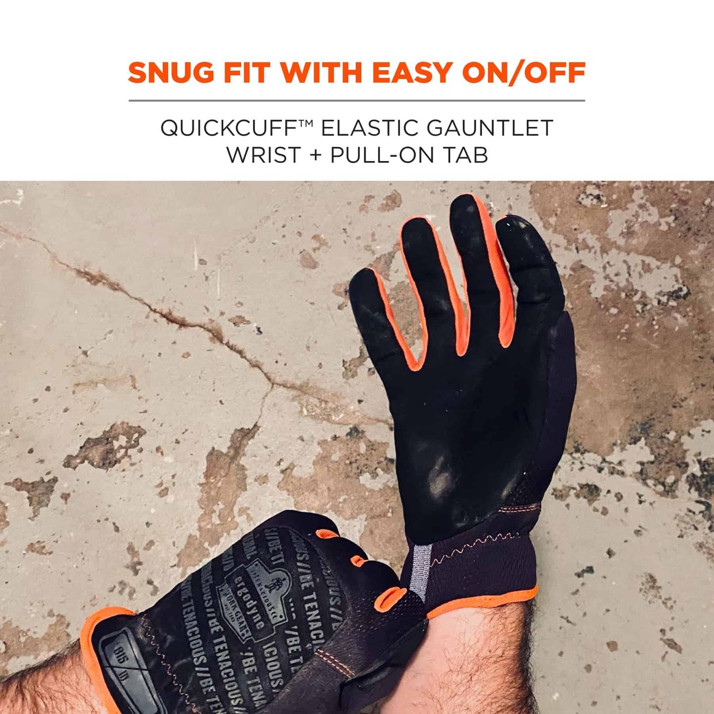 Black Performance Gloves - Ergodyne - QuickCuff Utility