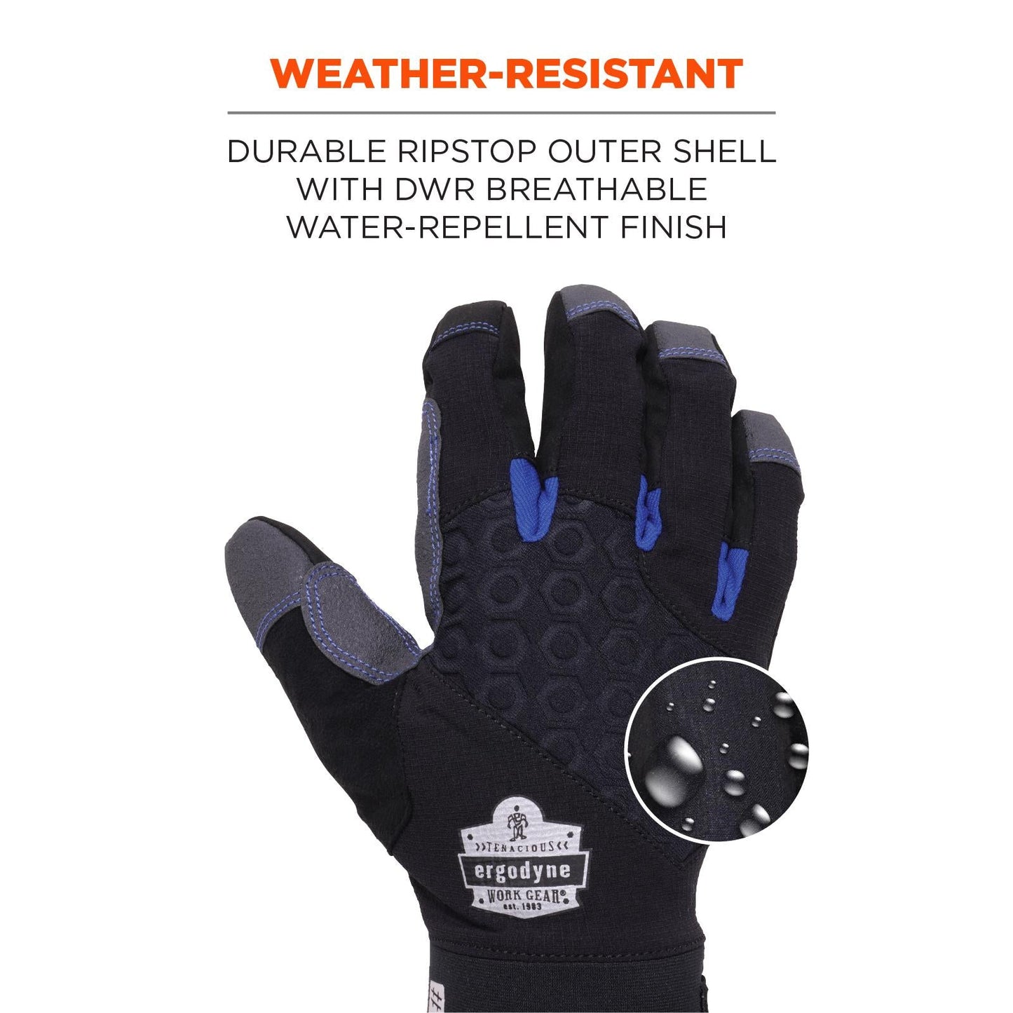 Black Thermal Gloves - Ergodyne - Reinforced Utility