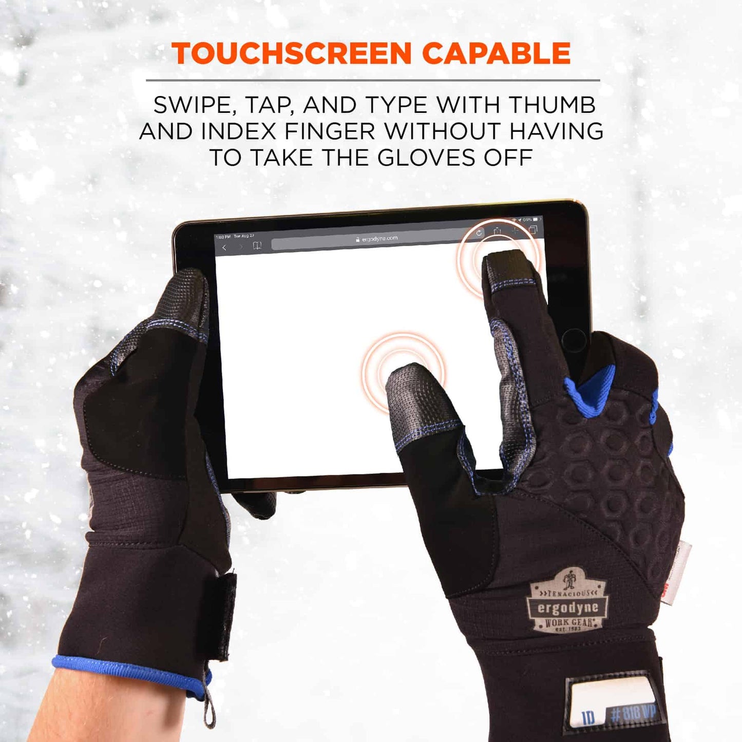 Black Thermal Gloves - Ergodyne - Waterproof Utility