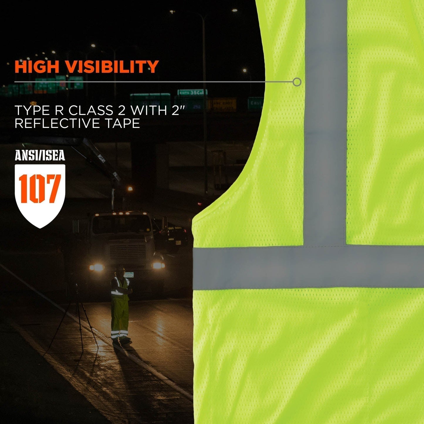 Yellow/Lime Safety Vest - Ergodyne - Hi-Vis Utility