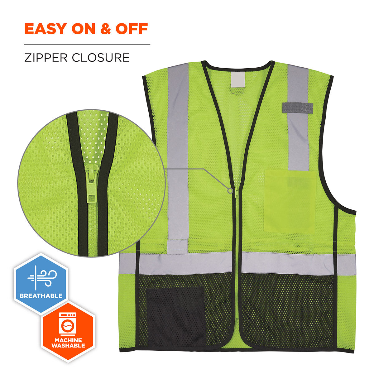 Lime Safety Vest - Ergodyne - Reflective Mesh Design