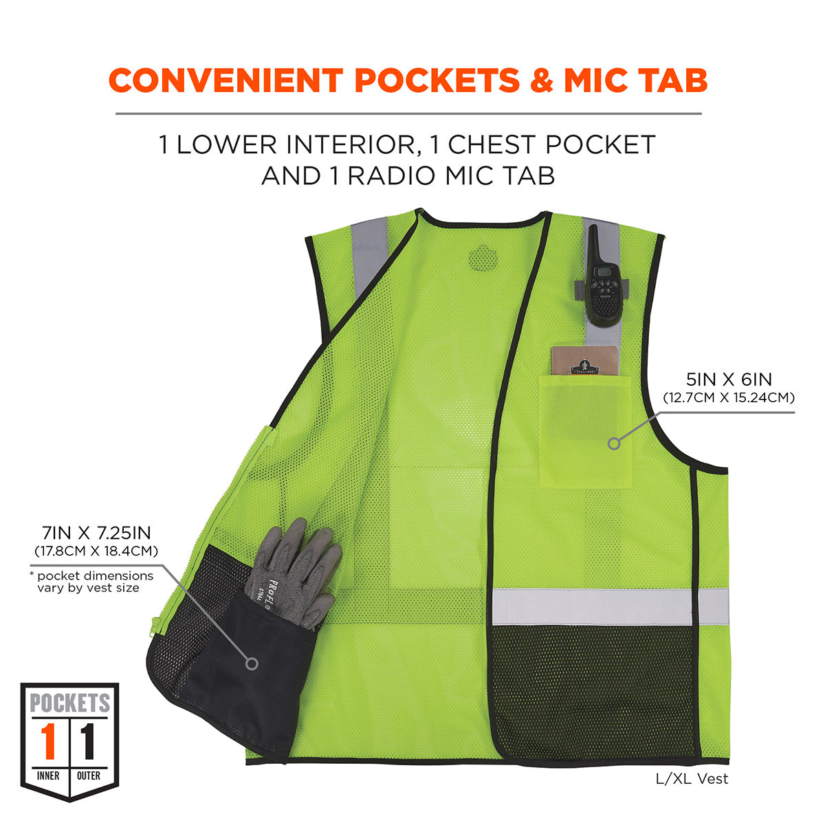 Lime Safety Vest - Ergodyne - Reflective Mesh Design
