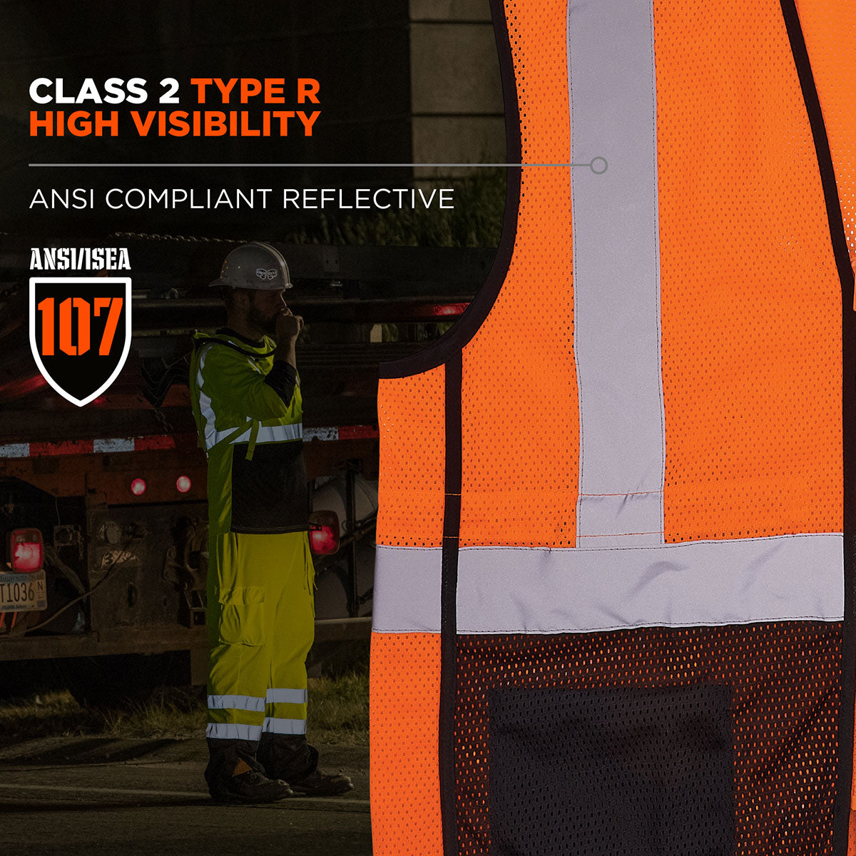 Lime Safety Vest - Ergodyne - Reflective Mesh Design