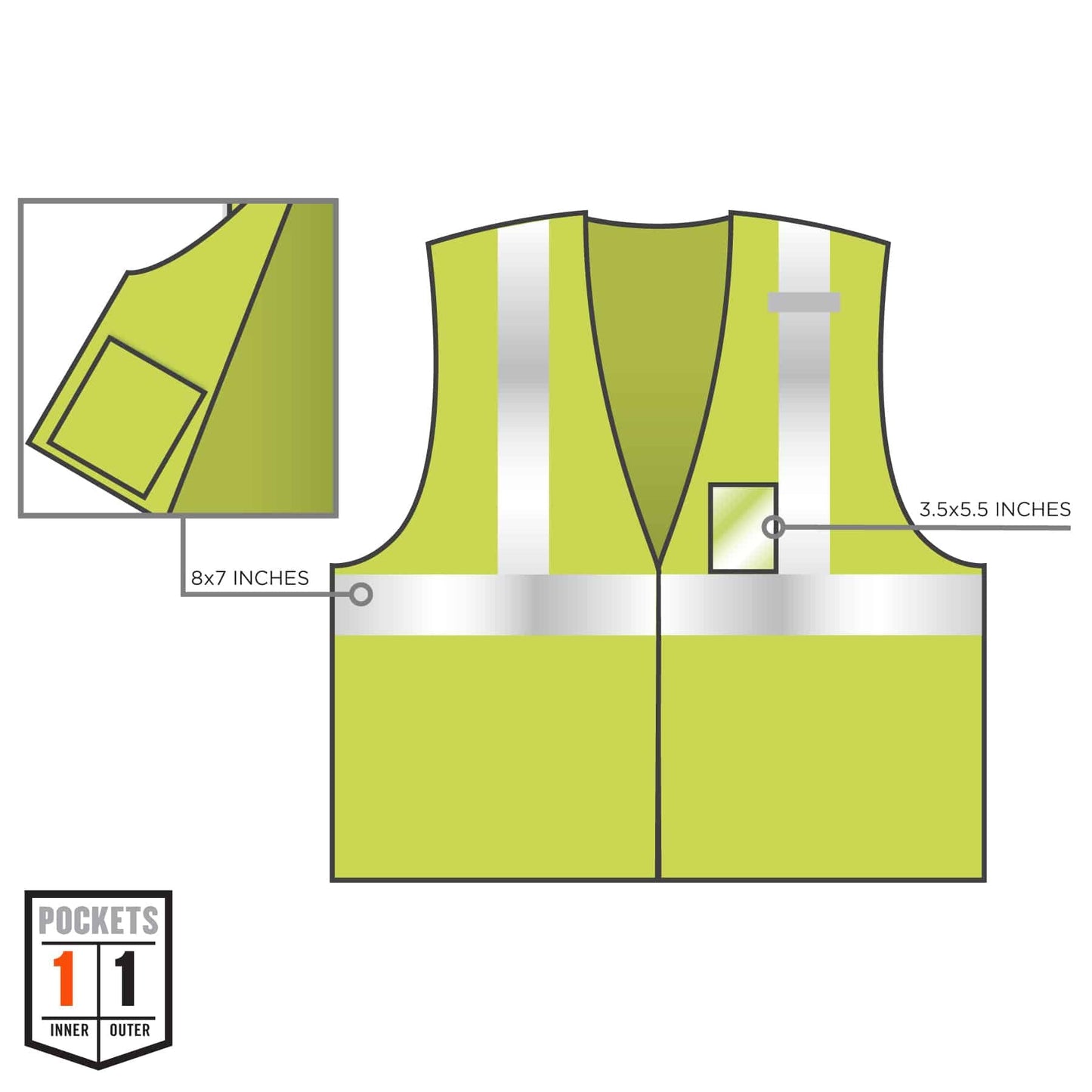 Yellow/Lime Safety Vest - Ergodyne - Breakaway Design