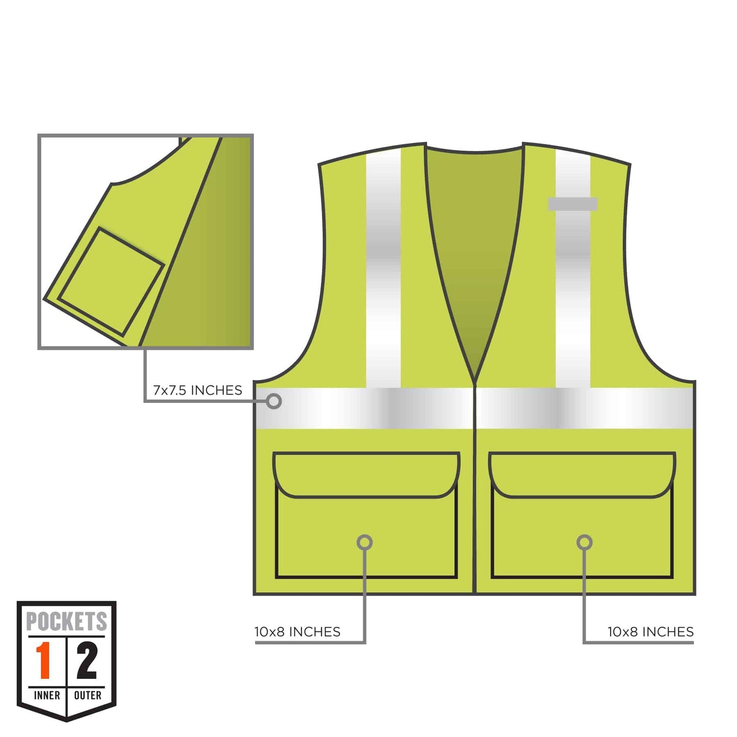 Yellow/Lime Safety Vest - Ergodyne - Mesh Fabric