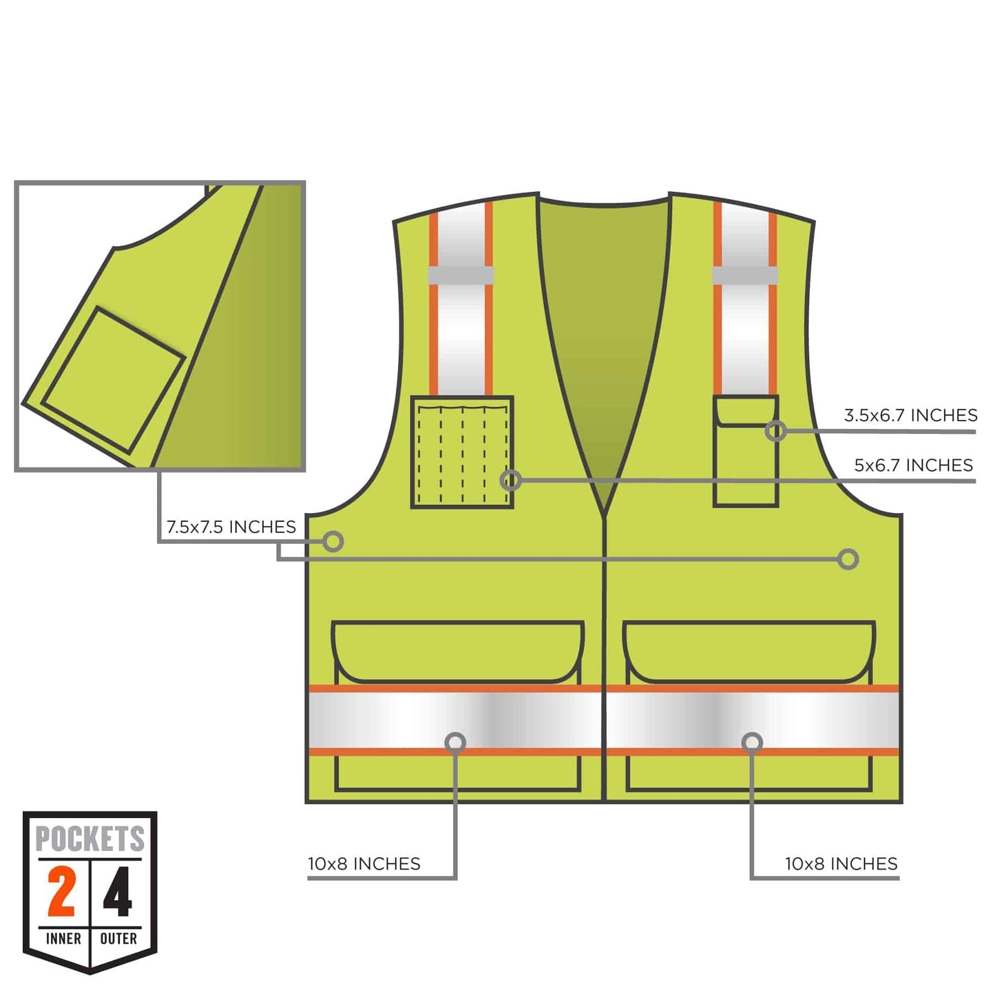 Yellow/Lime Safety Vests - Ergodyne - ANSI Compliant