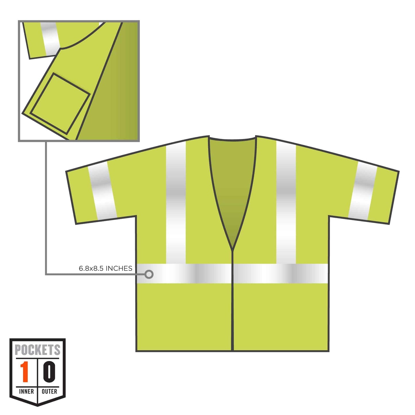 Yellow/Lime Safety Vest - Ergodyne - Mesh Material