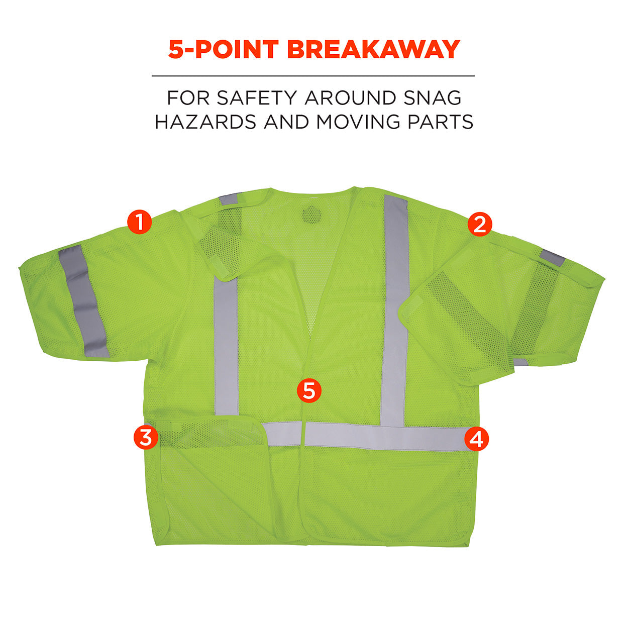 Yellow/Lime Safety Vest - Ergodyne - Breakaway Mesh