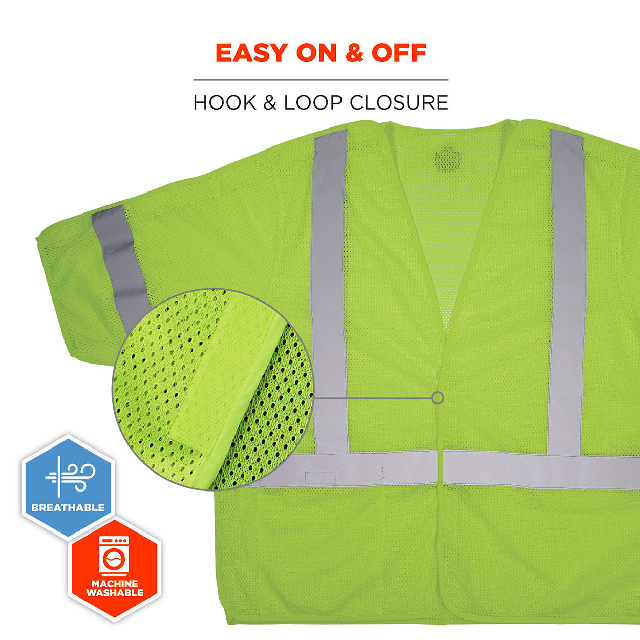 Yellow/Lime Safety Vest - Ergodyne - Breakaway Mesh