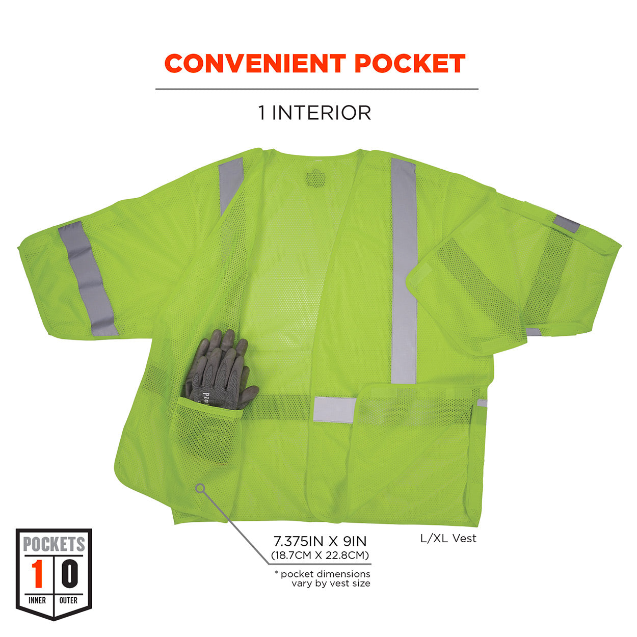 Yellow/Lime Safety Vest - Ergodyne - Breakaway Mesh