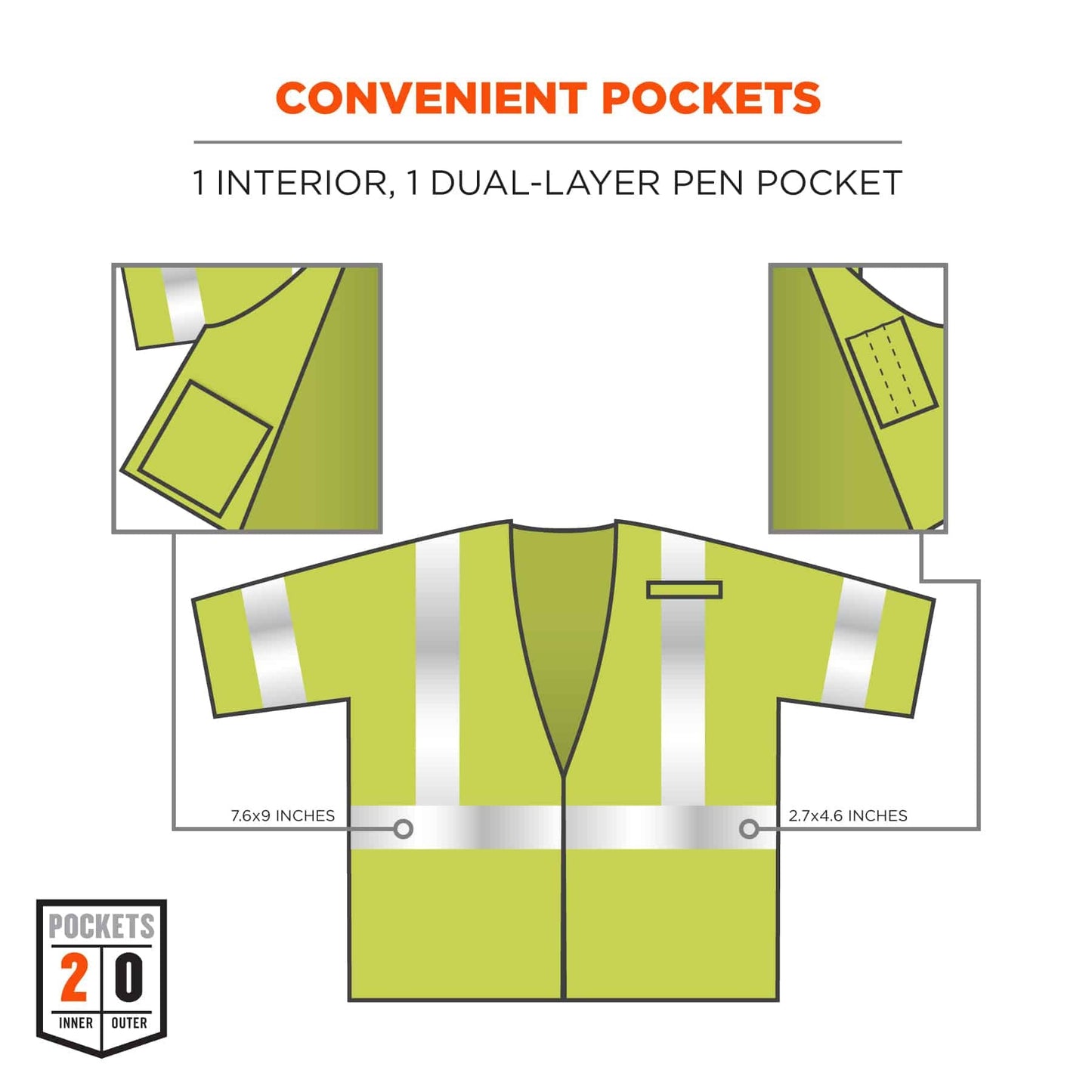 Yellow/Lime Safety Vests - Ergodyne - FR Mesh Design