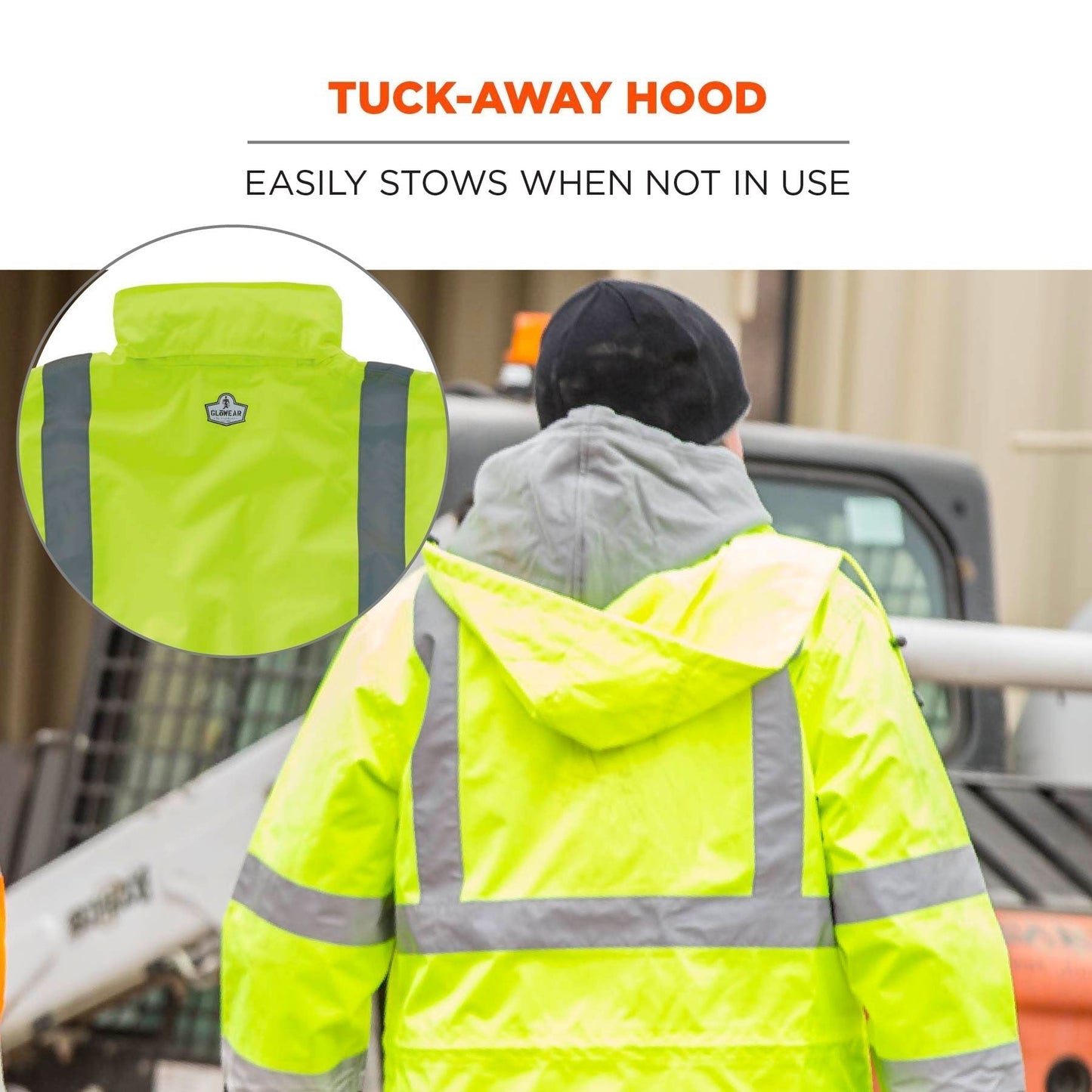 Yellow/Lime Rain Jacket - Ergodyne - Waterproof Design