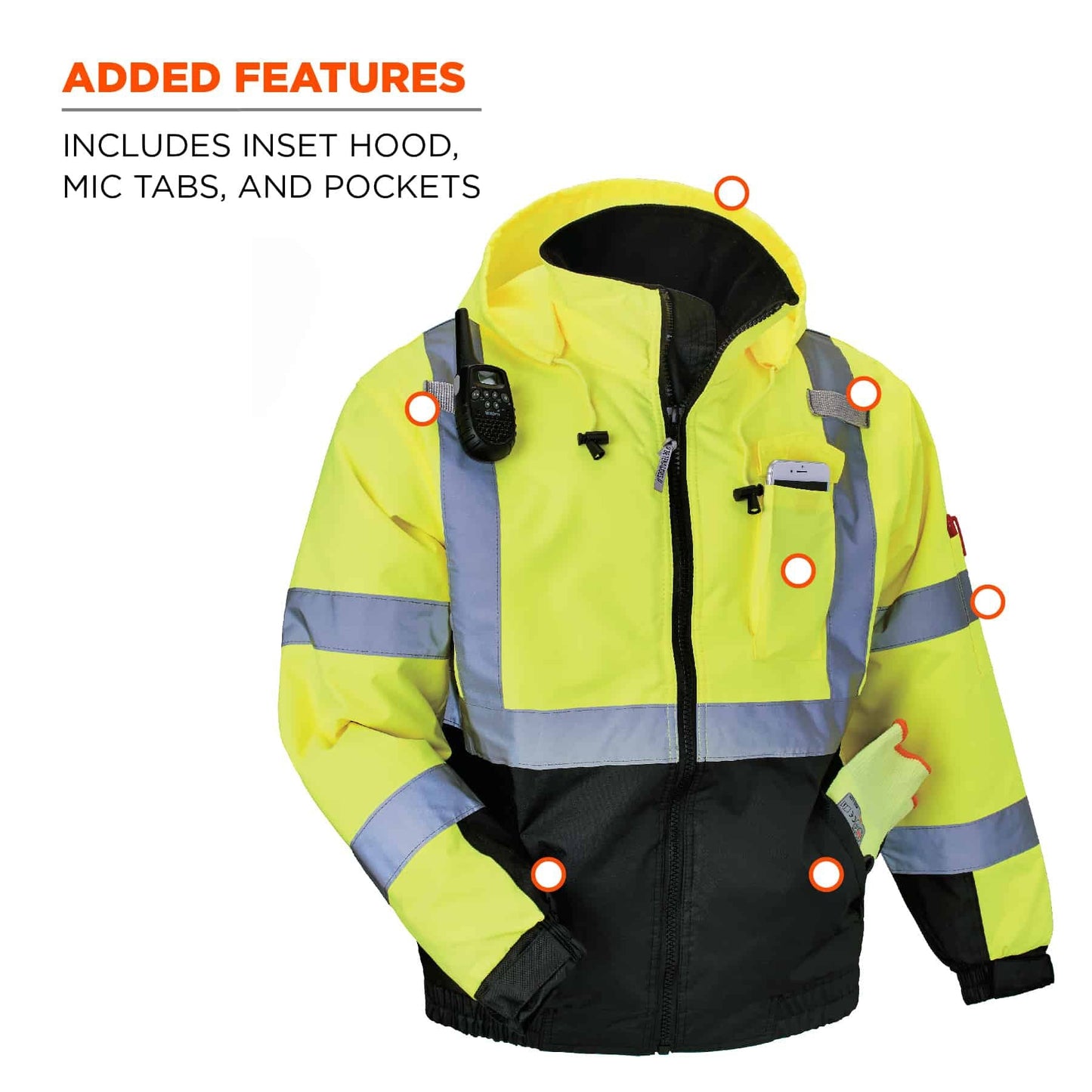 Yellow/Lime Safety Jacket - Ergodyne - Quilted Design