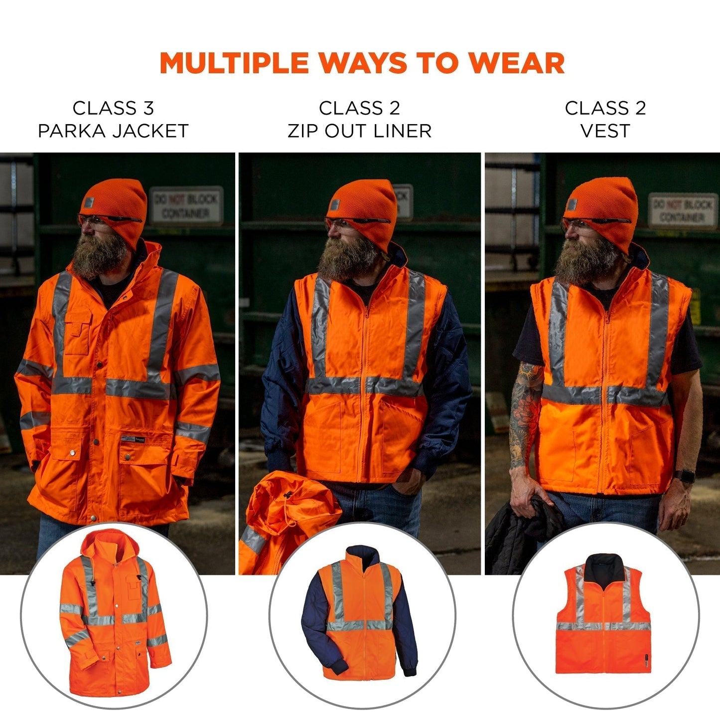 Yellow/Lime Safety Jackets - Ergodyne - Versatile Design