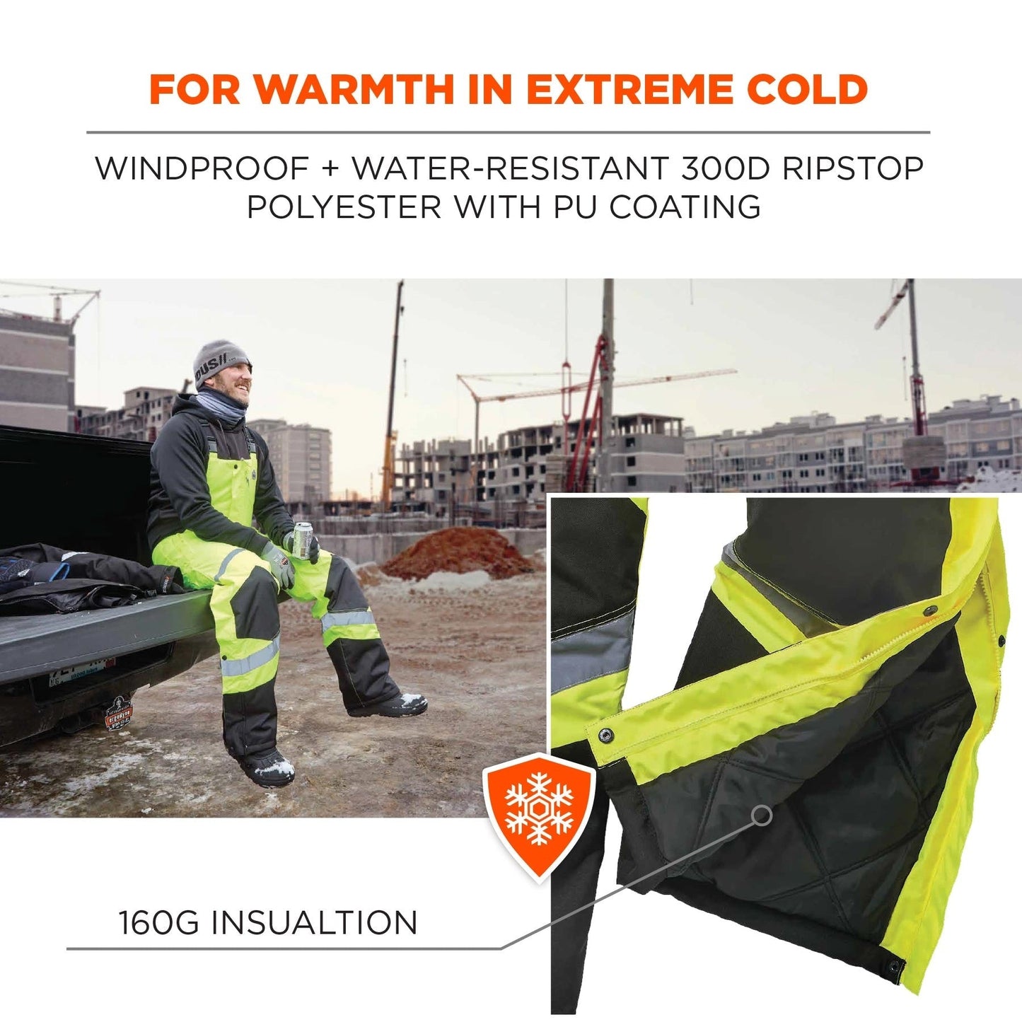 Yellow/Lime Insulated Bib Overalls - Ergodyne - Durable Design