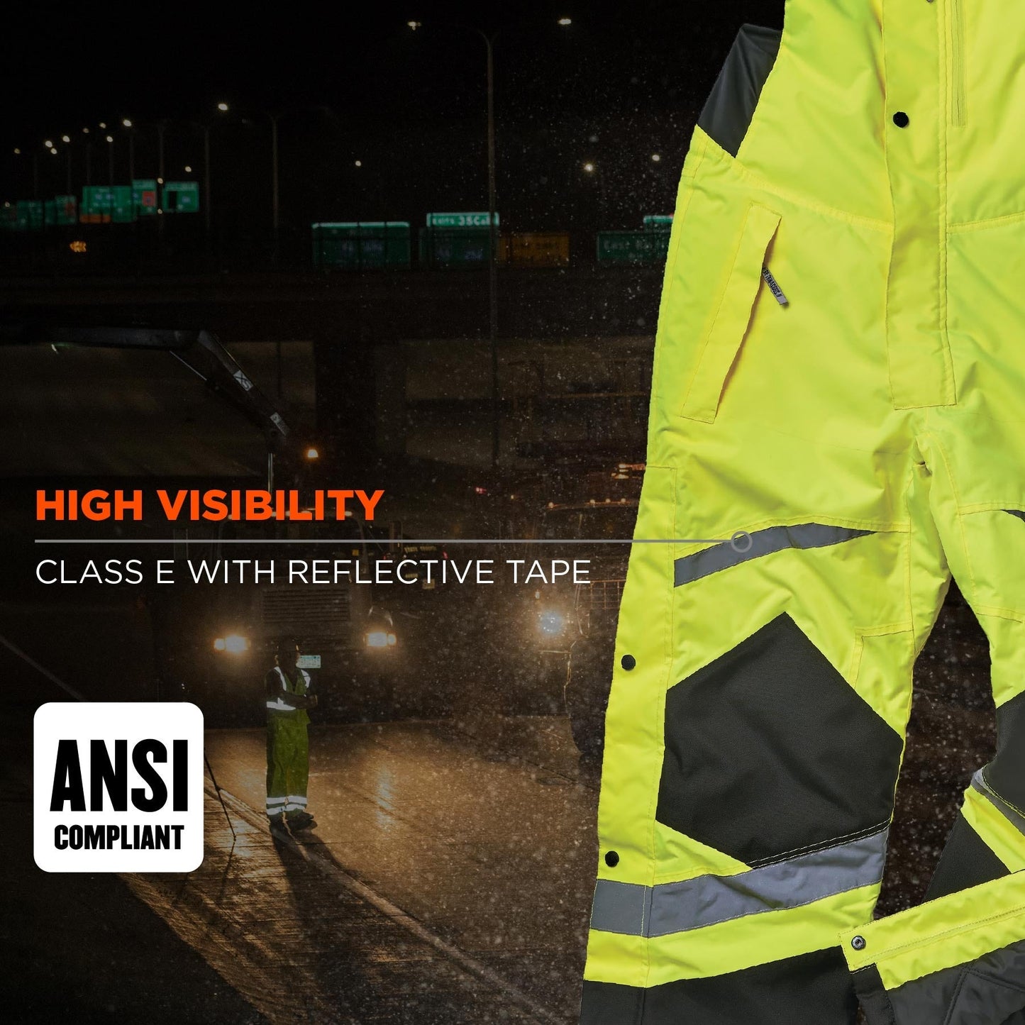 Yellow/Lime Insulated Bib Overalls - Ergodyne - Durable Design