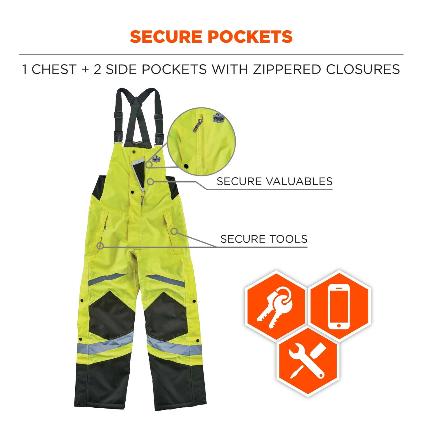 Yellow/Lime Insulated Bib Overalls - Ergodyne - Durable Design
