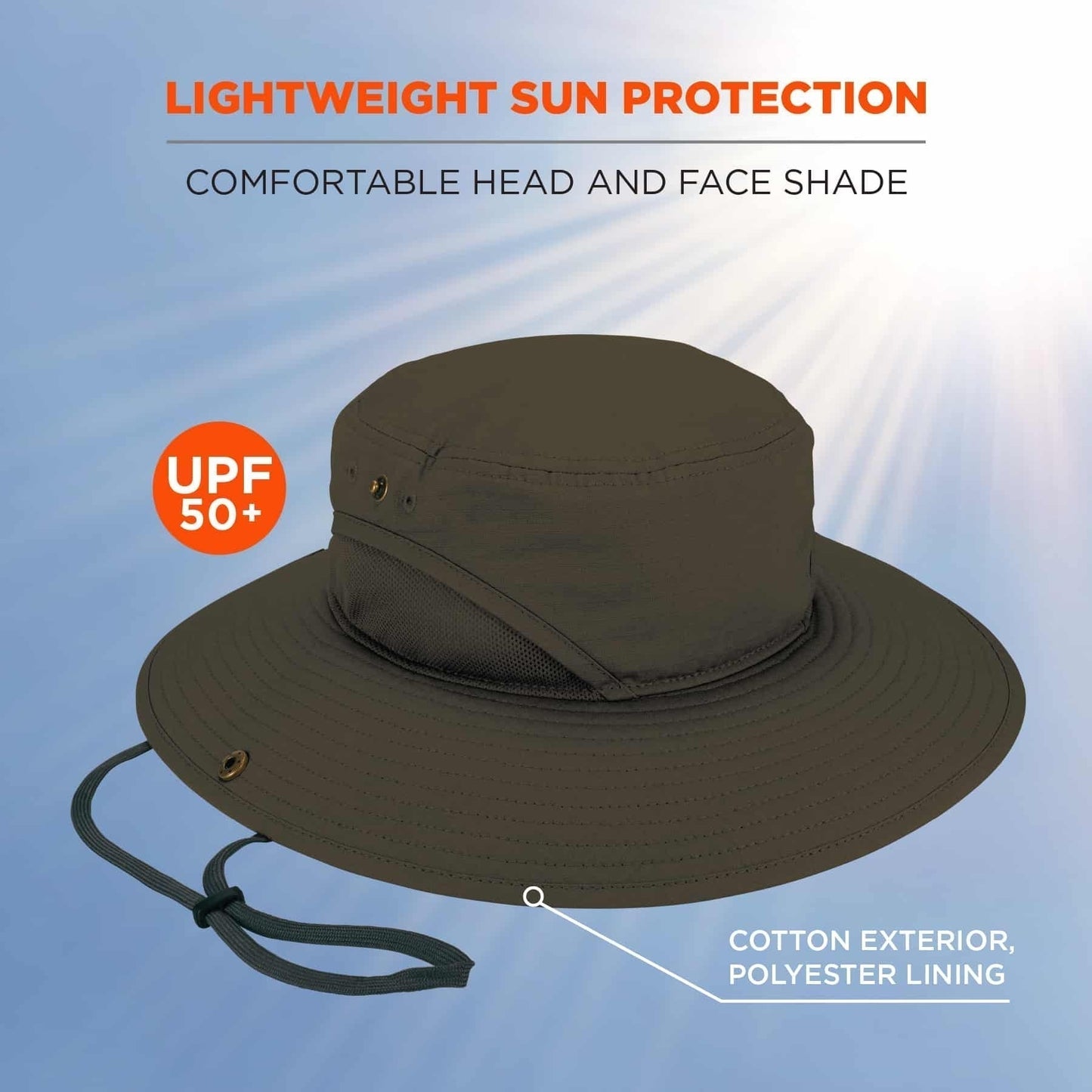 Khaki Ranger Hat - Ergodyne - Lightweight Mesh Design