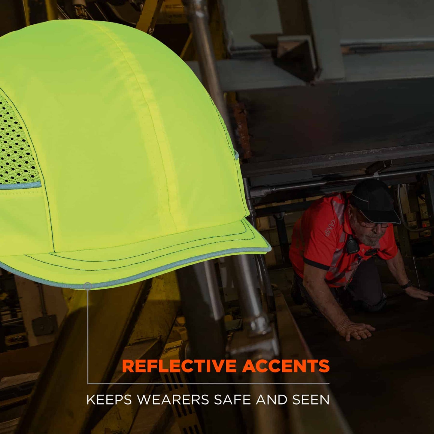 Black Bump Cap - Ergodyne - Micro Brim Design