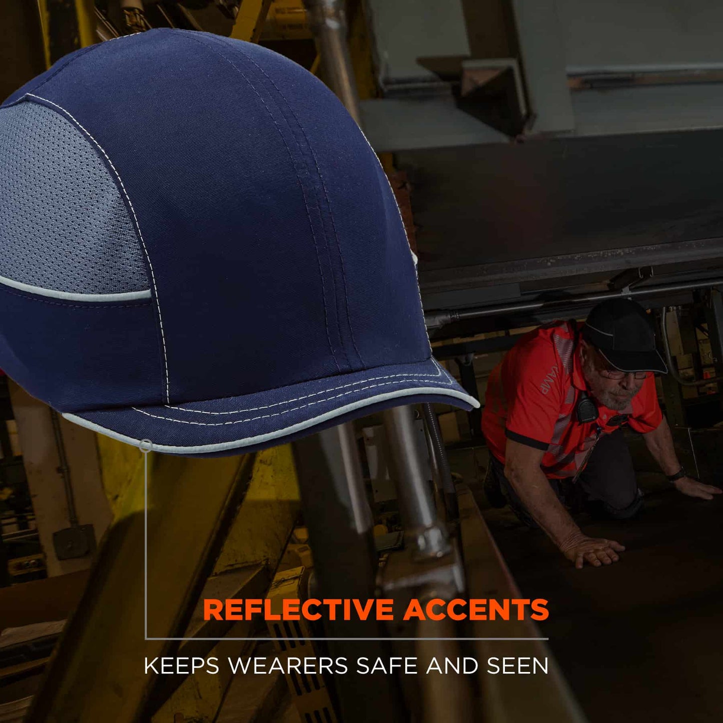 Black Bump Cap - Ergodyne - Micro Brim Design