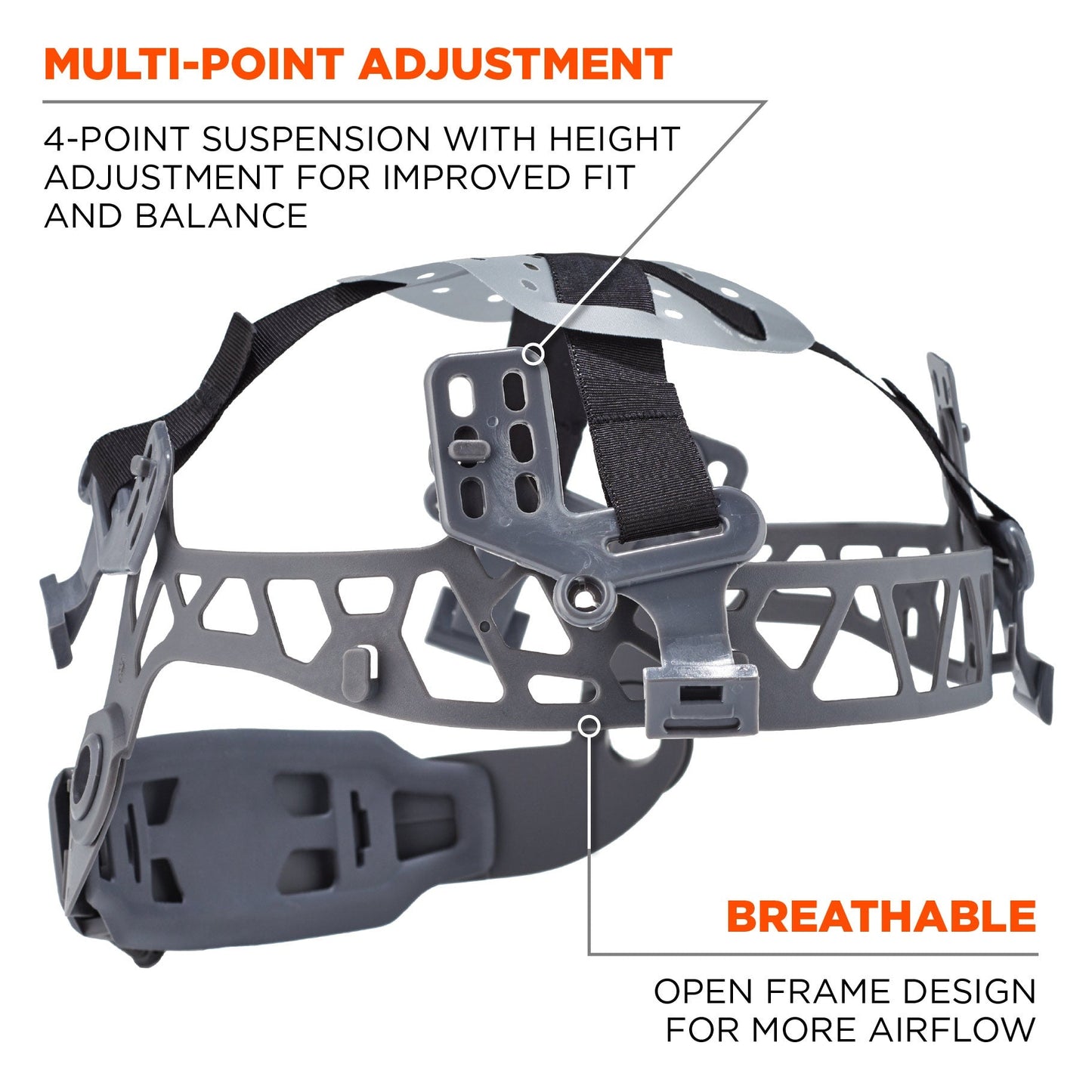 Ratchet Suspension Hard Hats - Ergodyne - Full Brim Vented