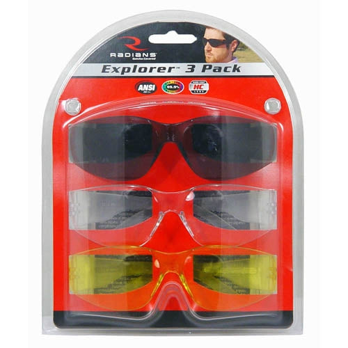 Clear/Smoke/Amber Lens Safety Glasses - Radians - Lightweight