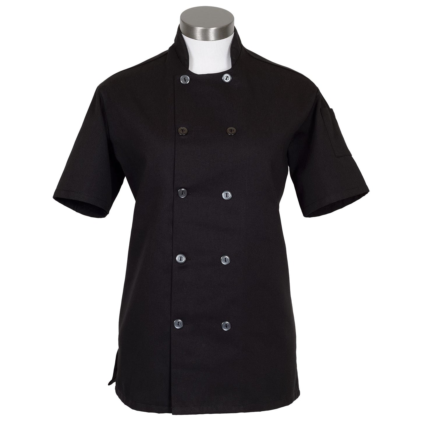 Black Chef Coat - Fame Fabrics - Short Sleeve Design