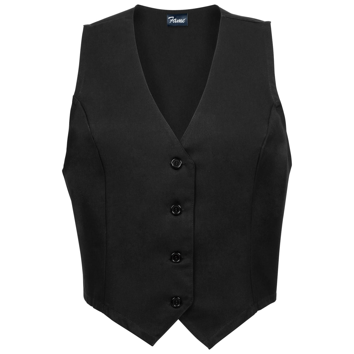 Black Vests - Fame Fabrics - Fitted Style, Durable Fabric