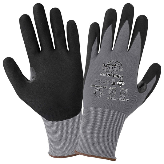Black/Gray String Knit Gloves - Global Glove - Durable Design