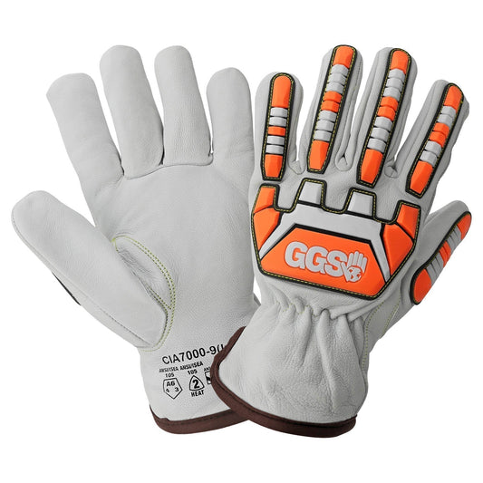 White Leather Gloves - Global Glove - Impact Resistant