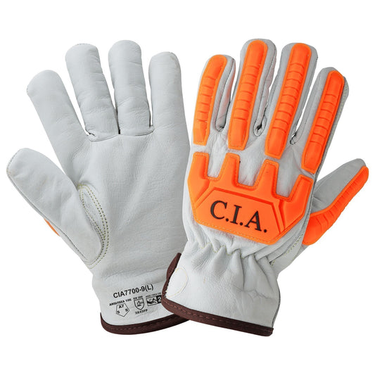 White Leather Gloves - Global Glove - Durable Protection